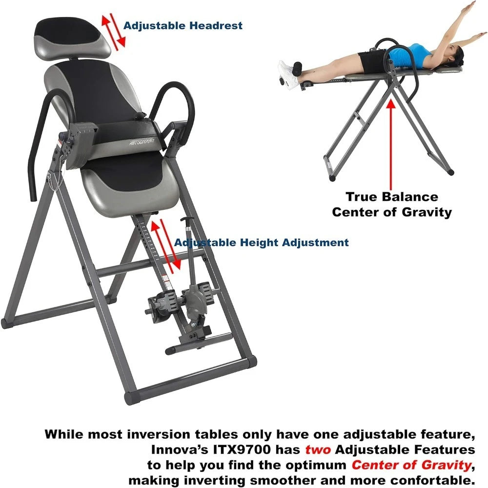 Inversion Table With Air Lumbar Support For Back Pain Relief