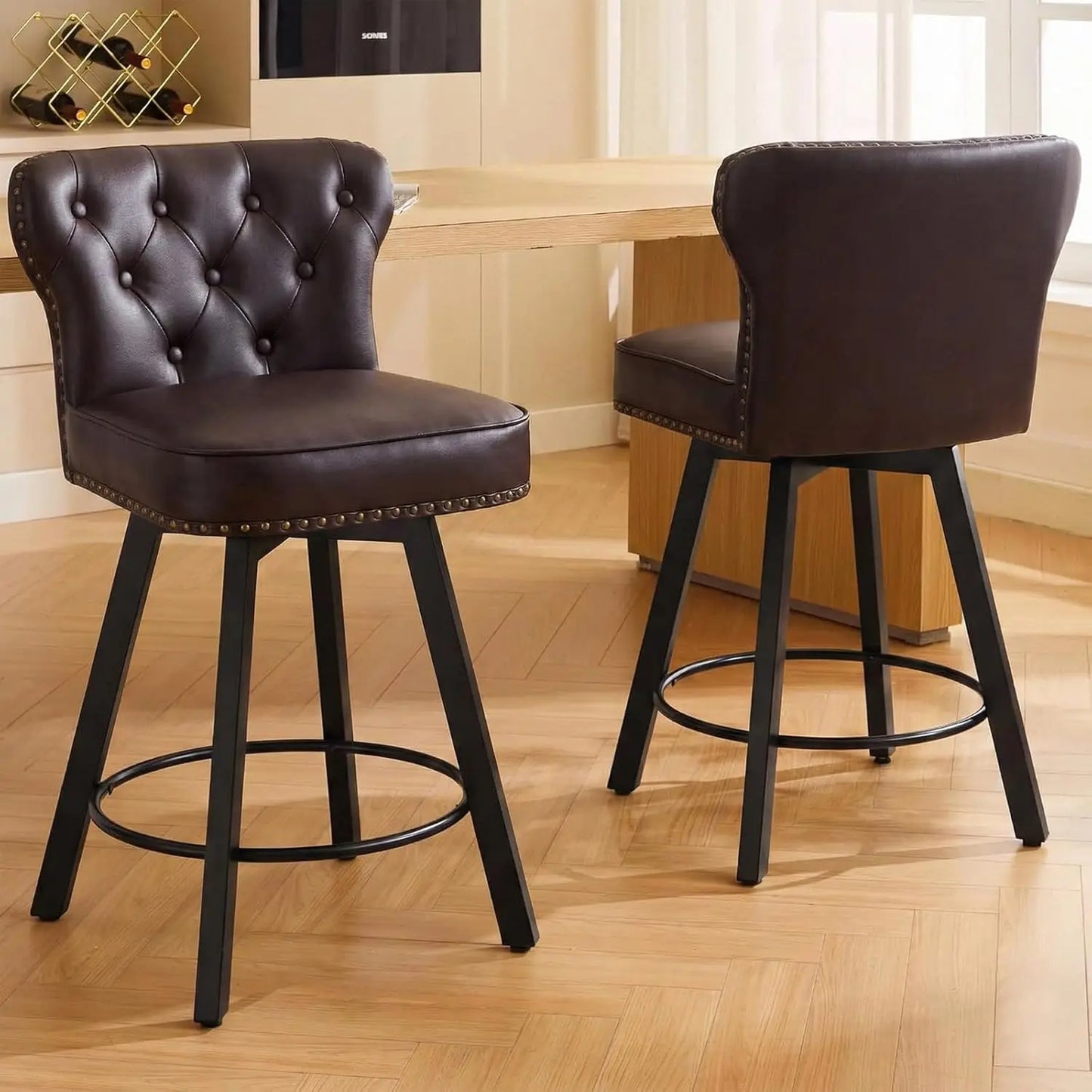 Guangbai Counter Height Bar Stools Set Of 4 Mid Century