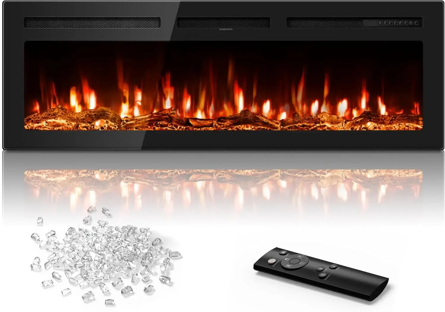 In-Wall Electric Fireplace With Remote Control 1500 750W Heater