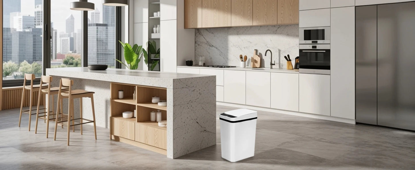 NONECN 2 Pack 12L Touchless Motion Sensor Trash Cans With Lid