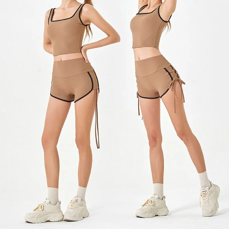 Craft Yoga Shorts Women Drawstring High Elastic Running