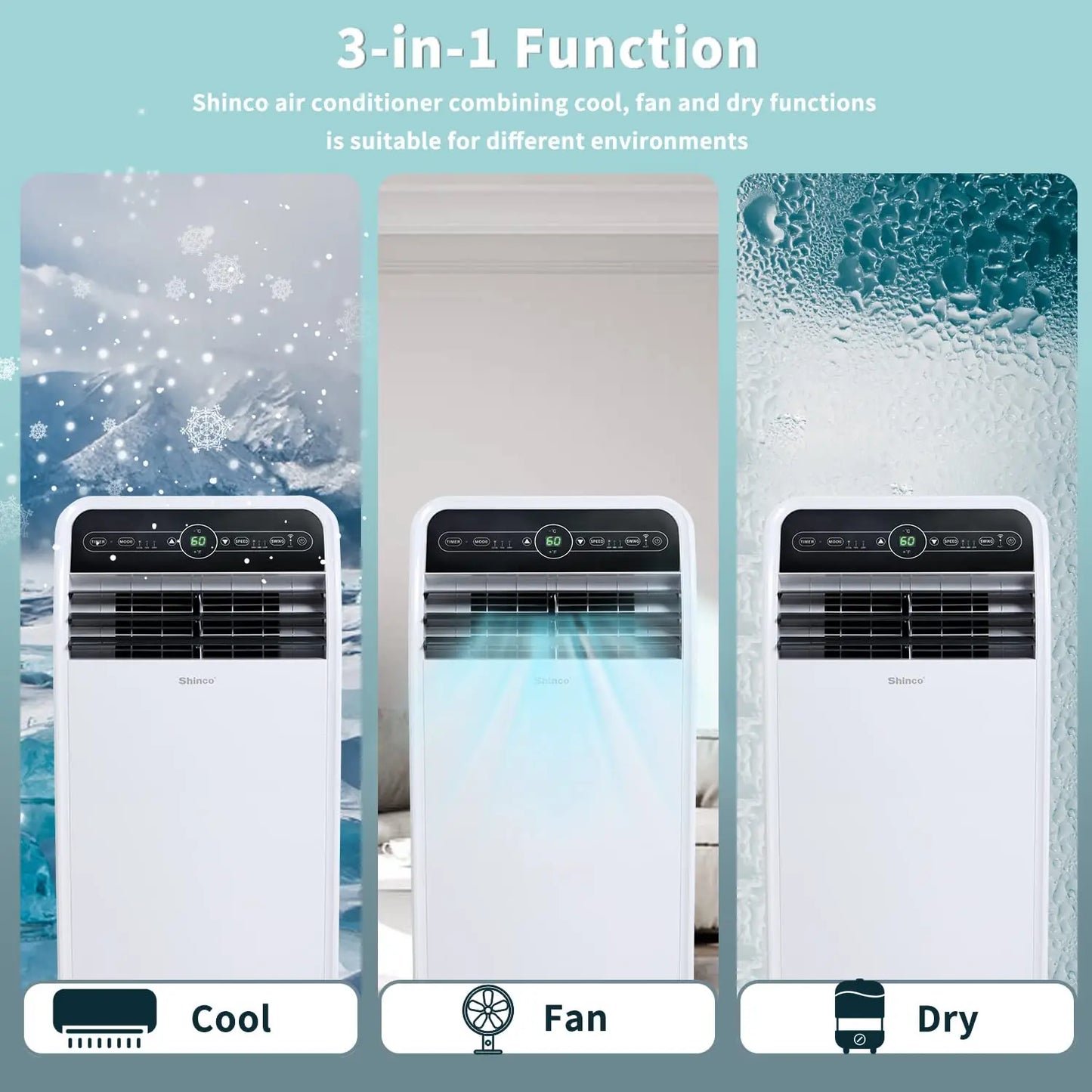 Shinco 12000 BTU Smart WiFi Portable Air Conditioner