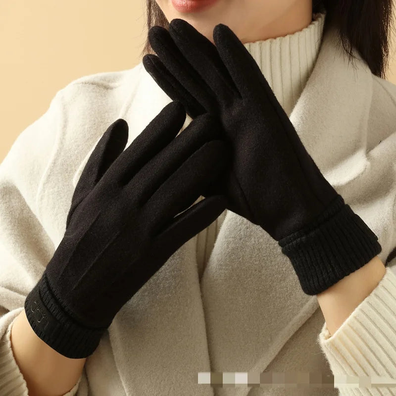 Winter Cashmere Gloves For Women Warm Touch Screen Mittens