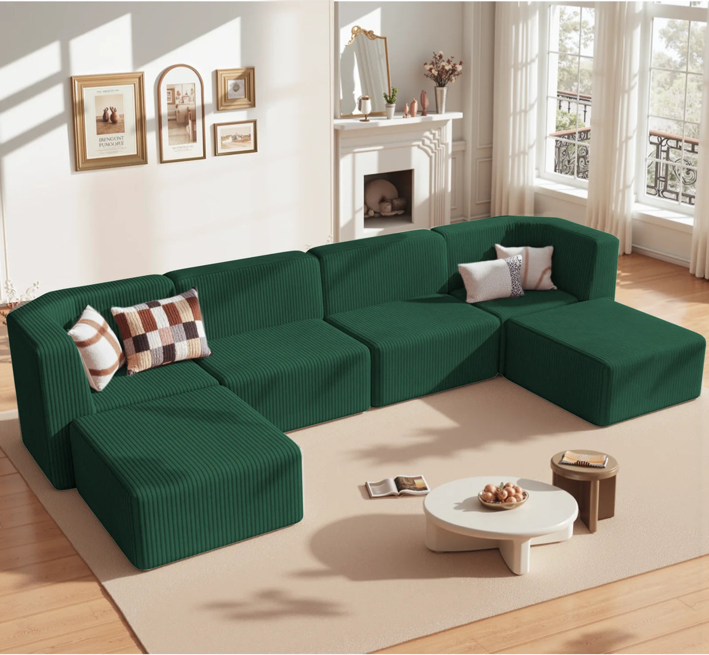 Gaildon Corduroy Sofa Lounge Chair With Removable Footrest