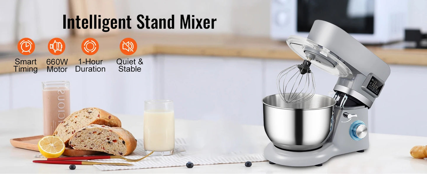 VEVOR Stand Mixer Electric Dough Mixer With 6 Speeds
