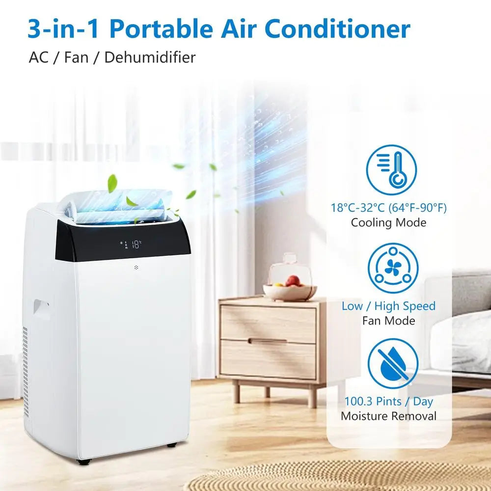YTYIN Portable Air Conditioner With Remote 3 In 1 Dehumidifier Fan