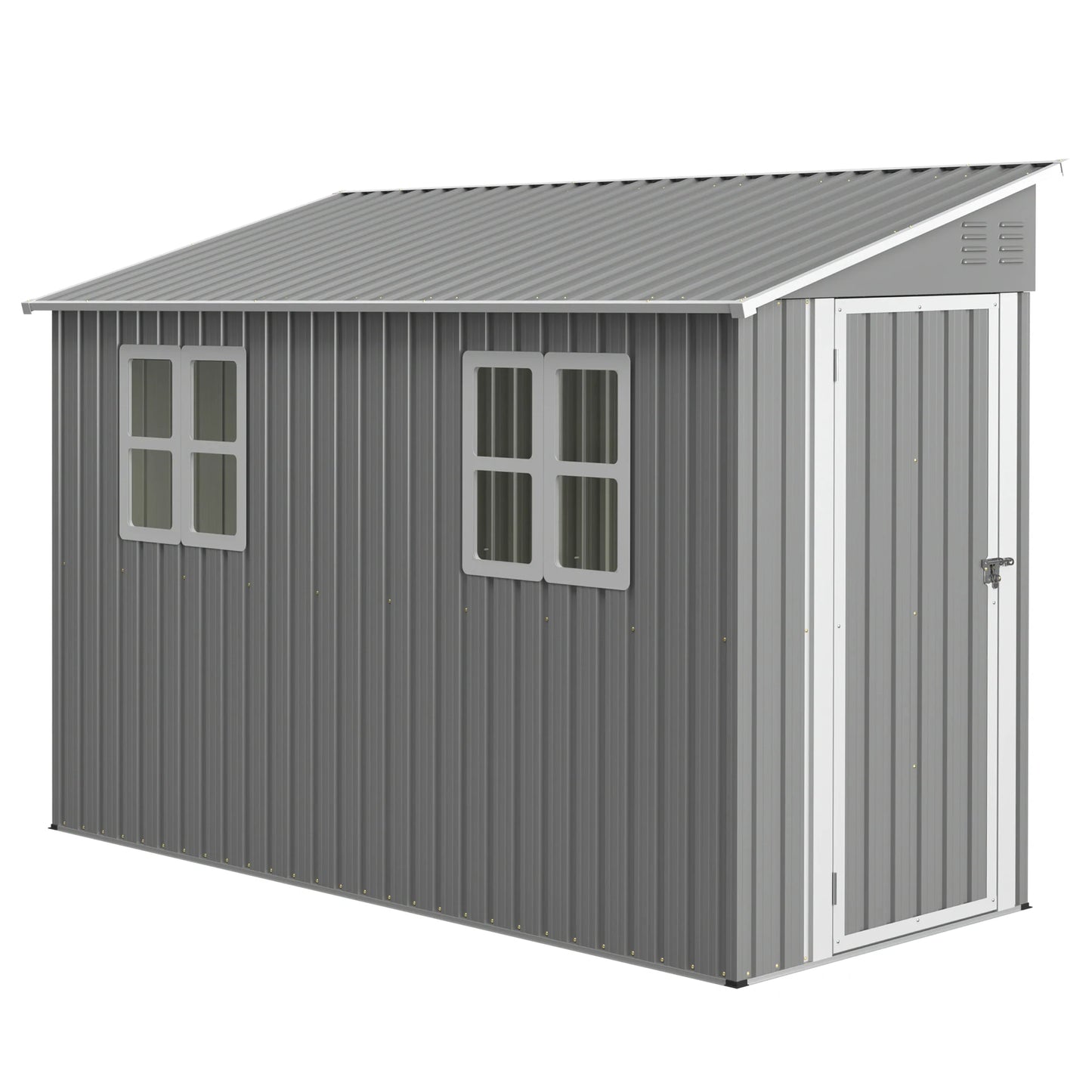 LZBEITEM Galvanized Steel Outdoor Shed Weatherproof Lockable Storage