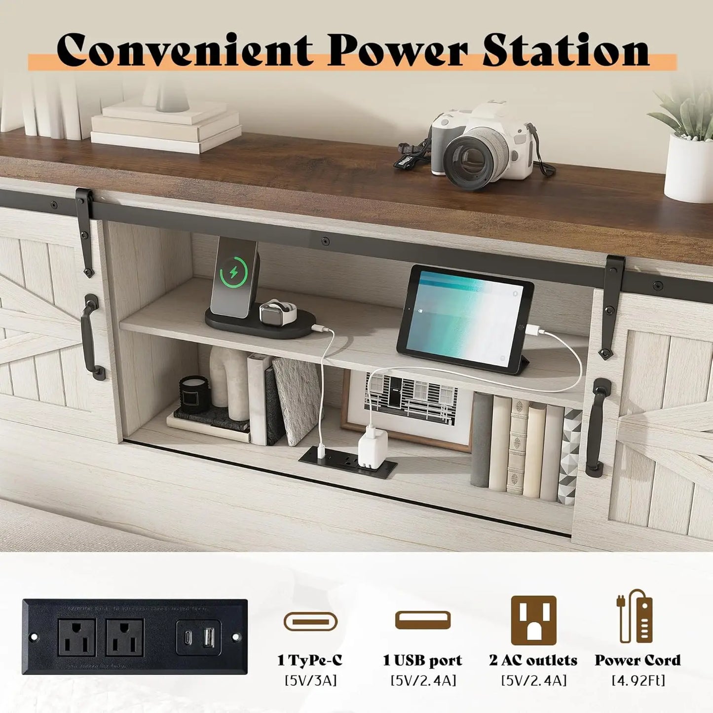 Rustic Wood Storage Bed Frame With Full Bookcase Headboard And Charging Station
