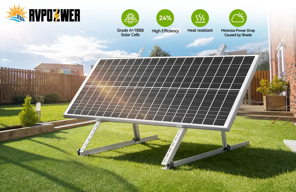 Rvpozwer 400W 12.8V Monocrystalline Solar Panel High Efficiency Module