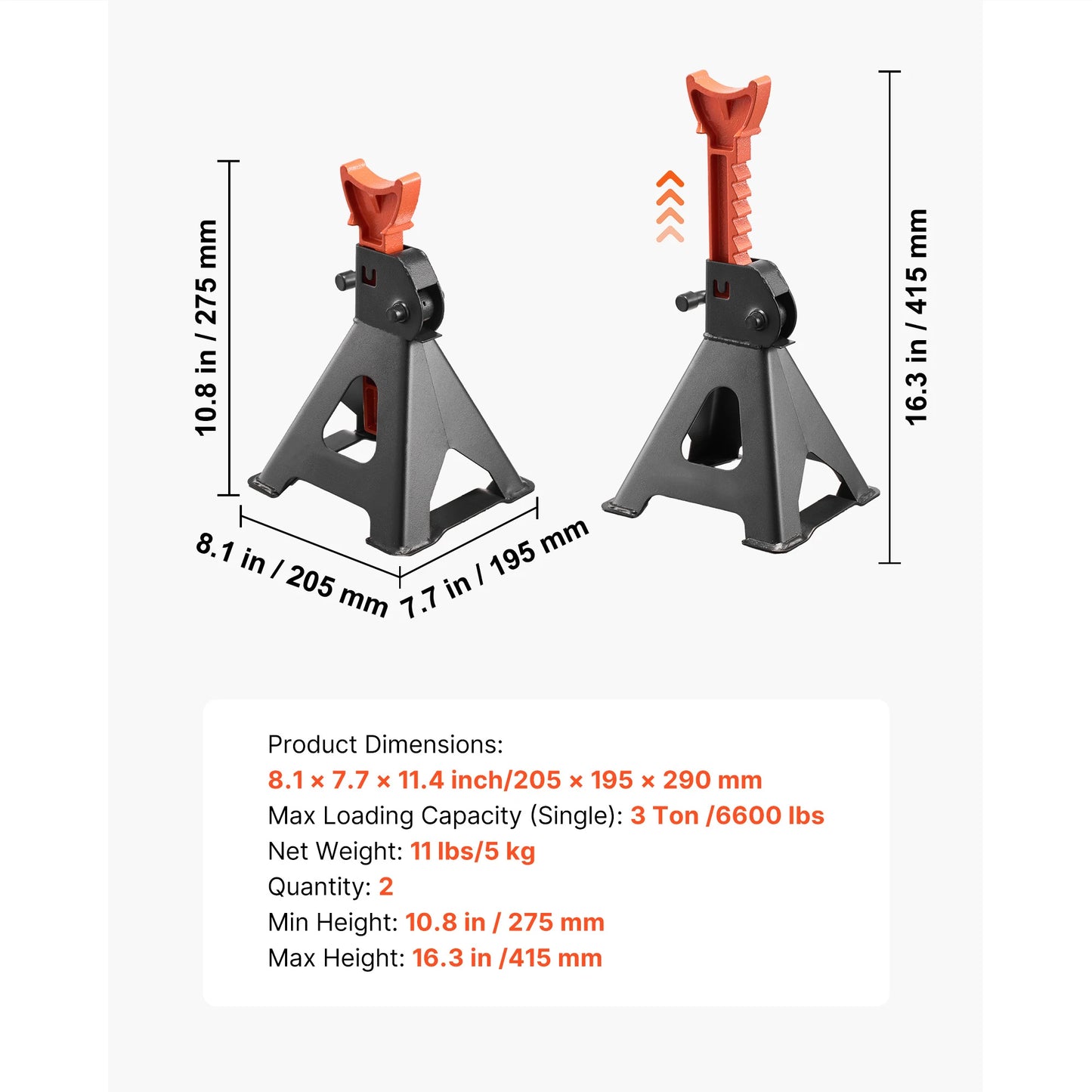 SucceBuy 3 Ton 6 Ton Heavy Duty Jack Stands Locking
