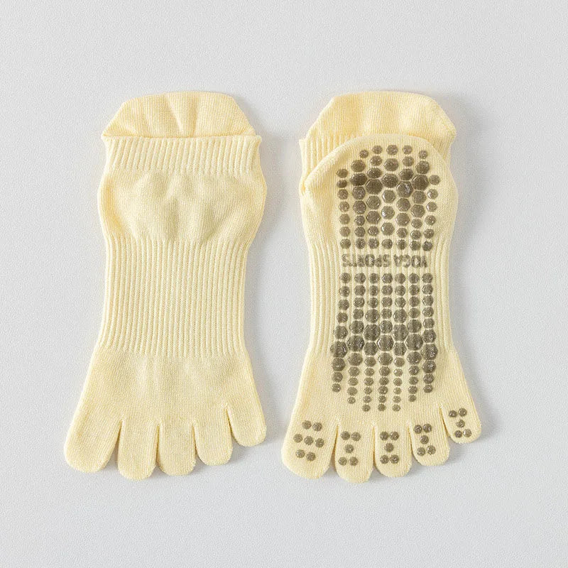 NONECN Full Toe Yoga Socks For Women Cotton Silicone Grip