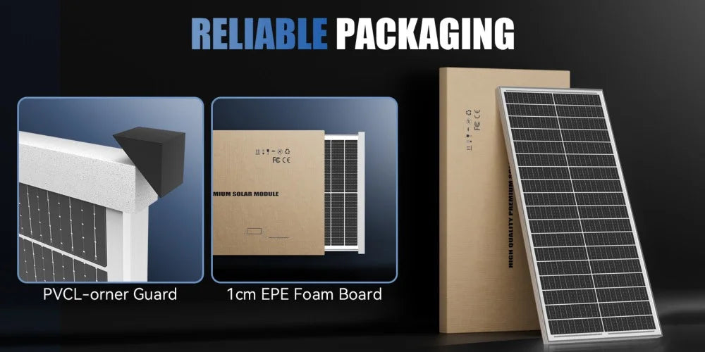 Rvpozwer 12.8V 100W Monocrystalline Solar Panel For RV Waterproof