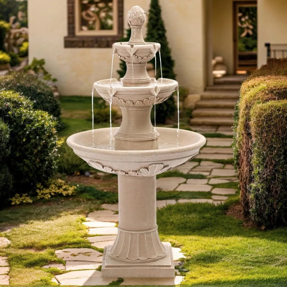 USSerenaY Outdoor Freestanding Garden Water Fountain With Pump