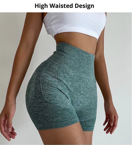 Anyiou Seamless Yoga Shorts High Waist Workout Tights