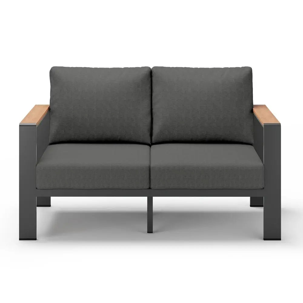 Outdoor Patio Loveseat Set All Weather With Washable Thick Cushions