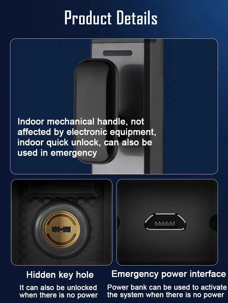 YKESDL Smart Door Lock With 3D Face Recognition And Camera