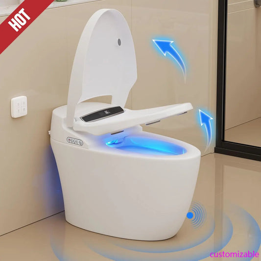 XMSJ Smart Toilet With Heated Seat Night Light Auto Flush