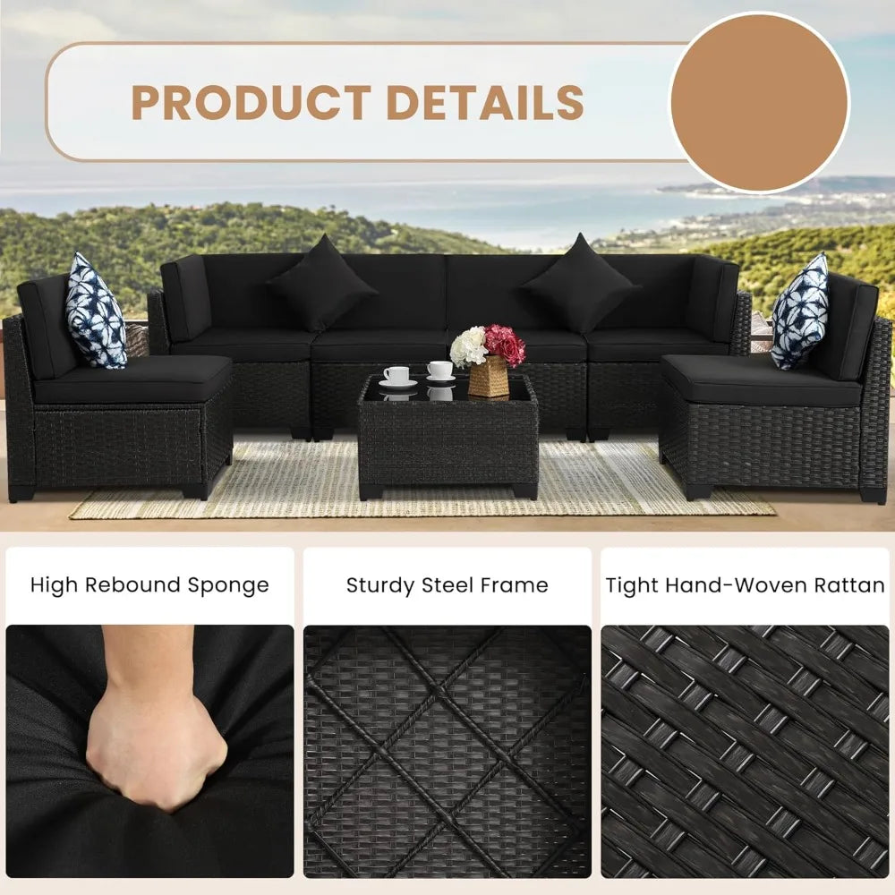 Angduo Outdoor Patio Conversation Set Allweather Rattan