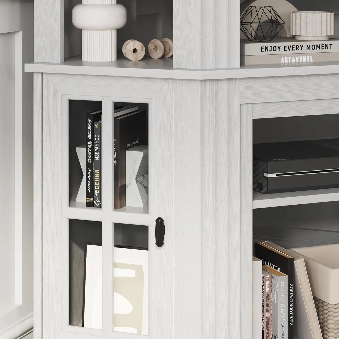 Fireplace TV Stand With Storage Cabinets And Media Console