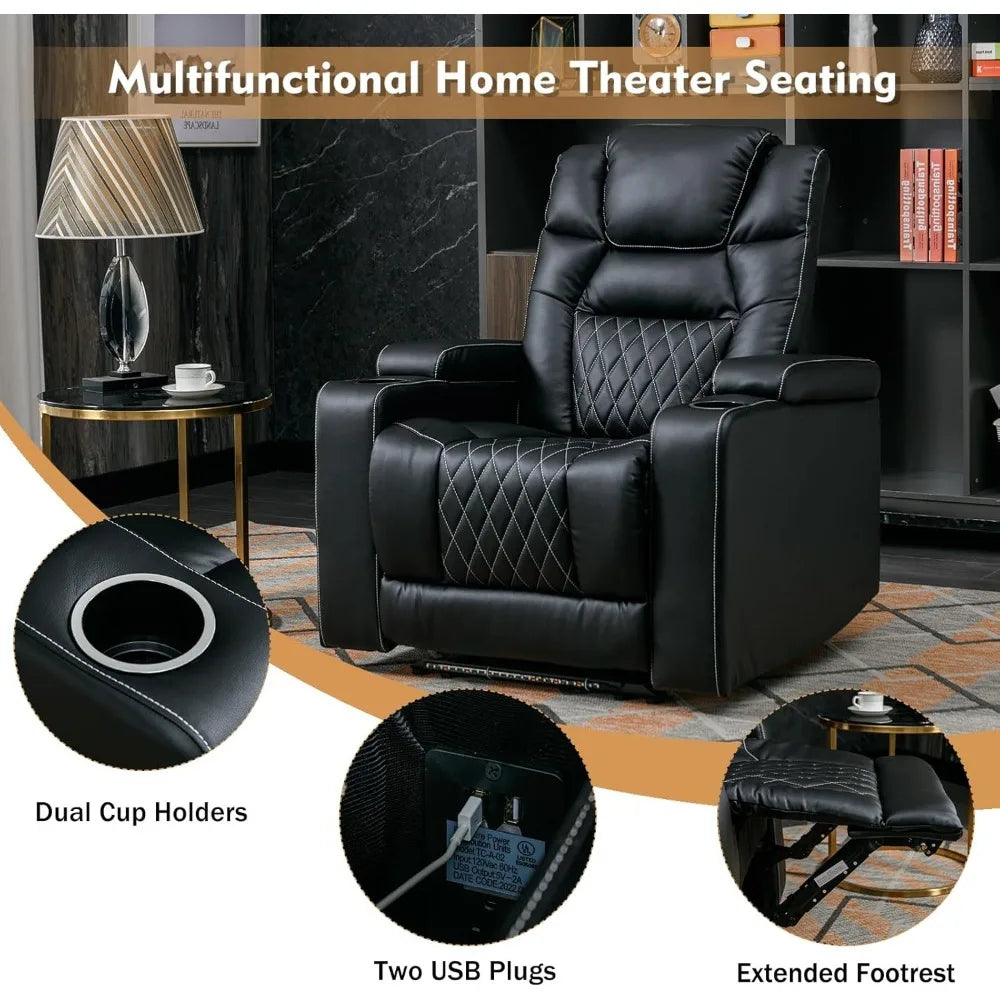 MKDK Power Recliner Chair With USB Port For Home Theater