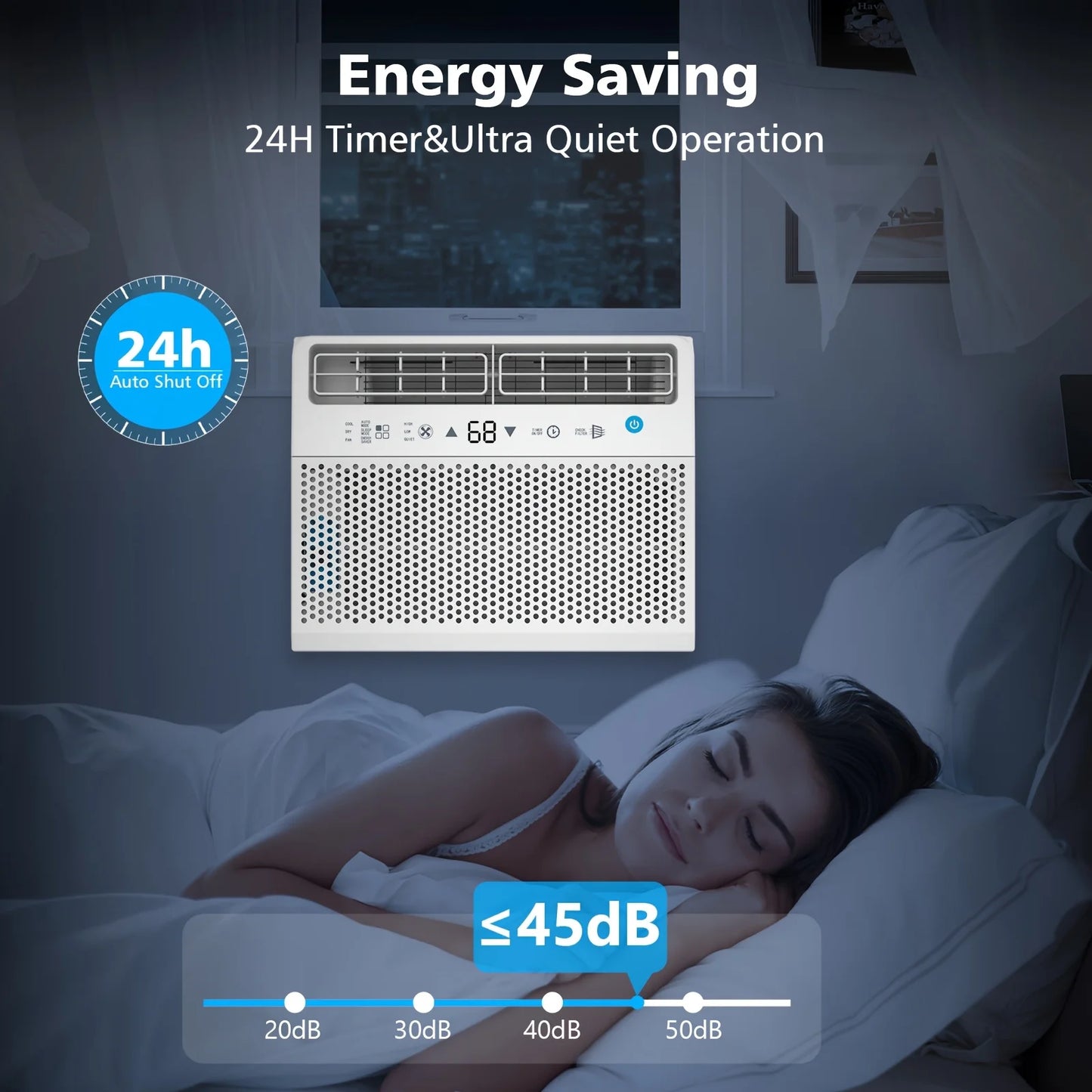 U Shaped Window Air Conditioner With Remote And Energy Saving