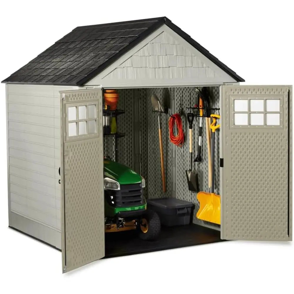 Outdoor Storage Shed For Garden Tools And Lockable Double Doors