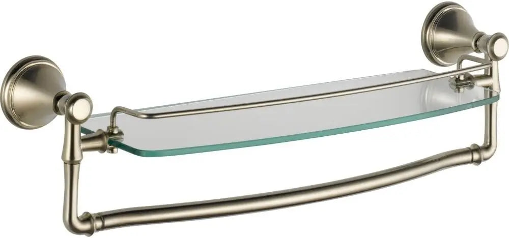 Delta Cassidy Glass Bathroom Shelf Towel Bar Wall Mount
