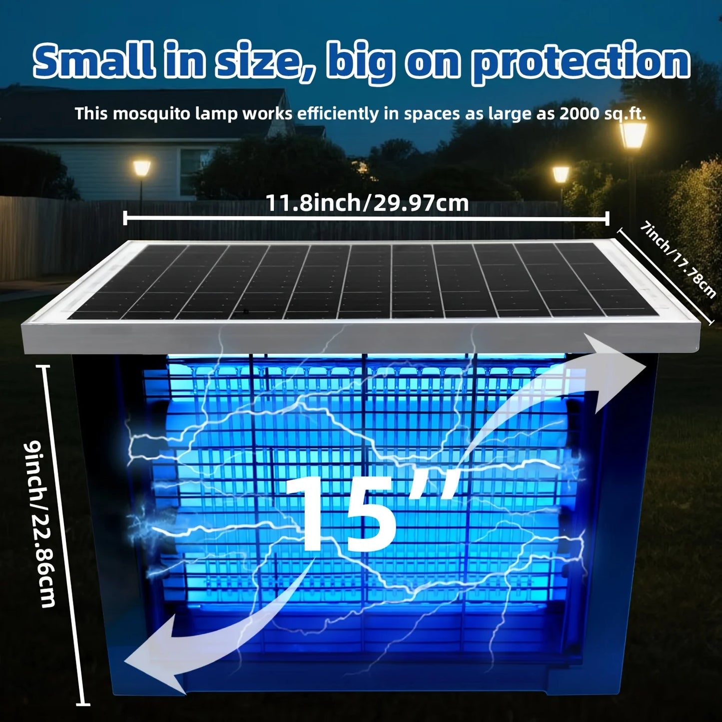 Outdoor Solar Bug Zapper Portable Rechargeable Mosquito Zapper High Powered