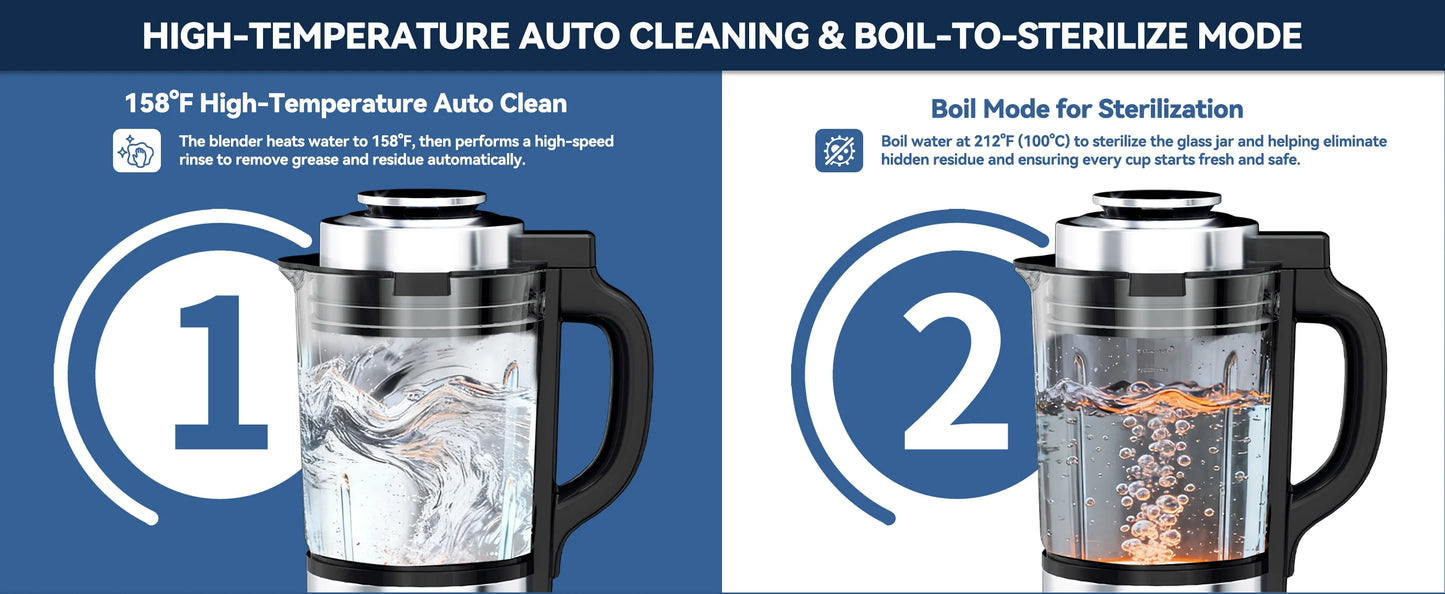 Astralship ASH01-B 1500W High Speed Countertop Blender 14 Presets Auto Clean