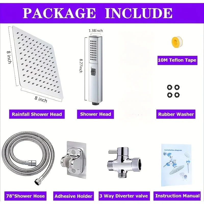 Quality Rain Shower Head And Handheld Shower Set Three Modes
