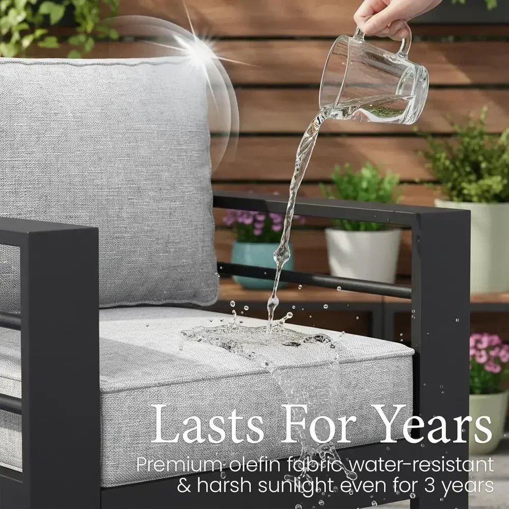 Outdoor Furniture Set 4 Piece Patio Sectional Sofa Coffee Table