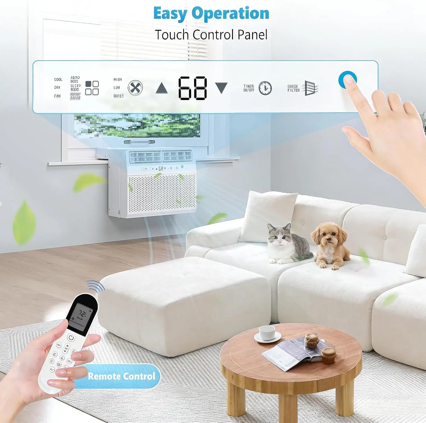 12000 BTU U Shaped Window Air Conditioner For Large Rooms