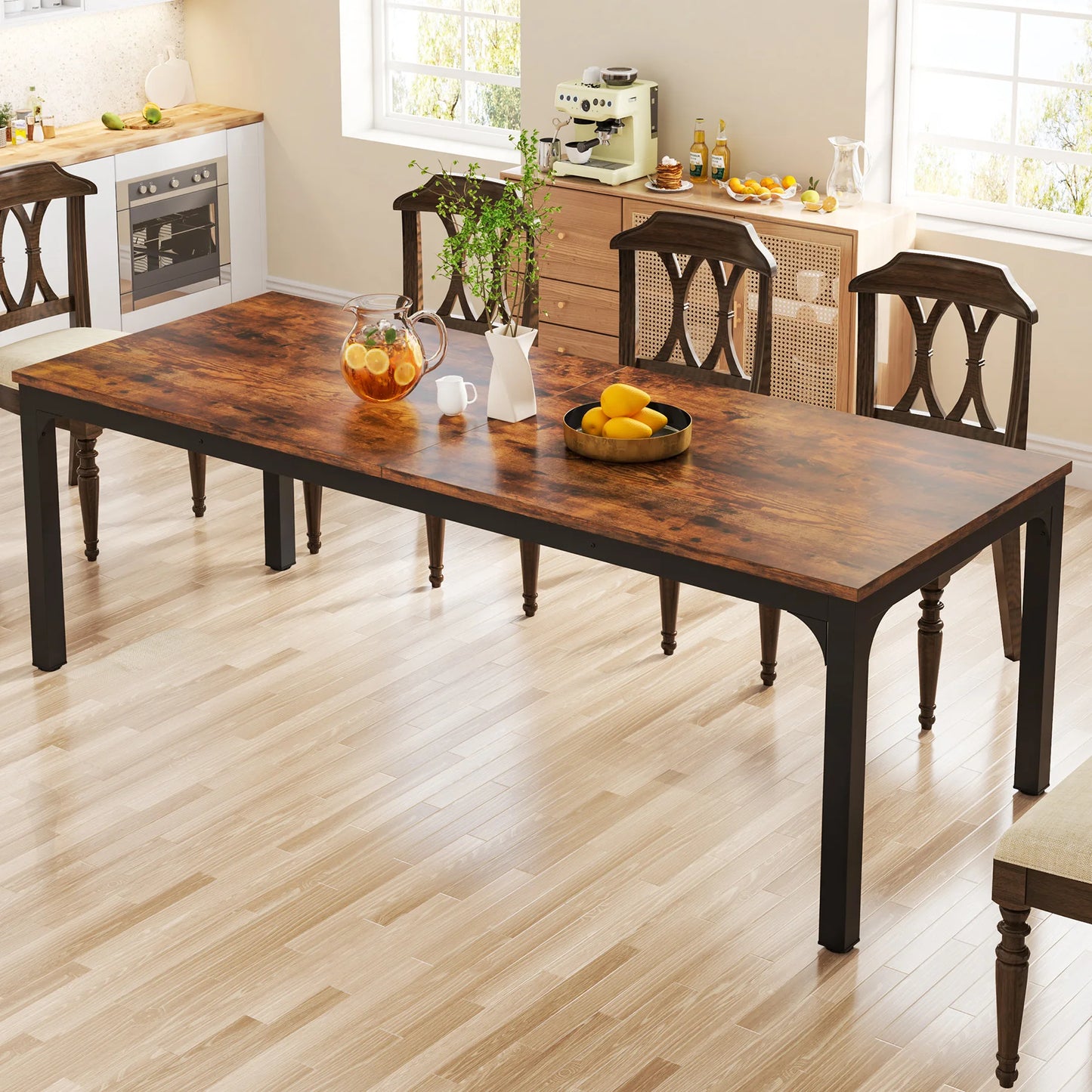 Tribesigns Rustic Wood Dining Table For Home Kitchen