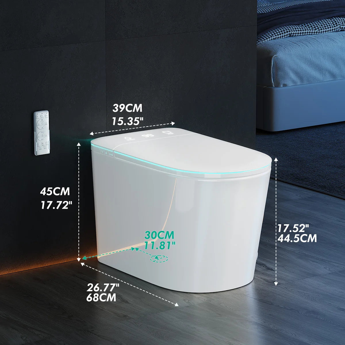 Smart Tankless One Piece Toilet With Built In Bidet