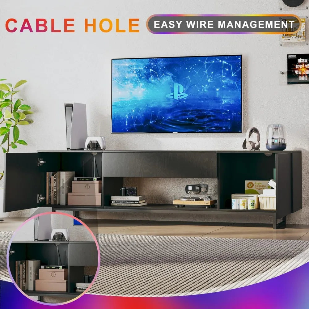 Modern TV Stand With LED Light Entertainment Center