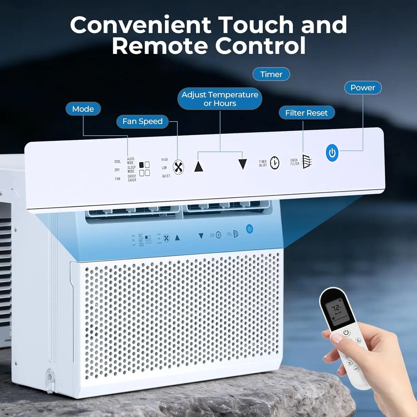 U-Shaped Window Air Conditioner 10000 BTU Cools Rooms
