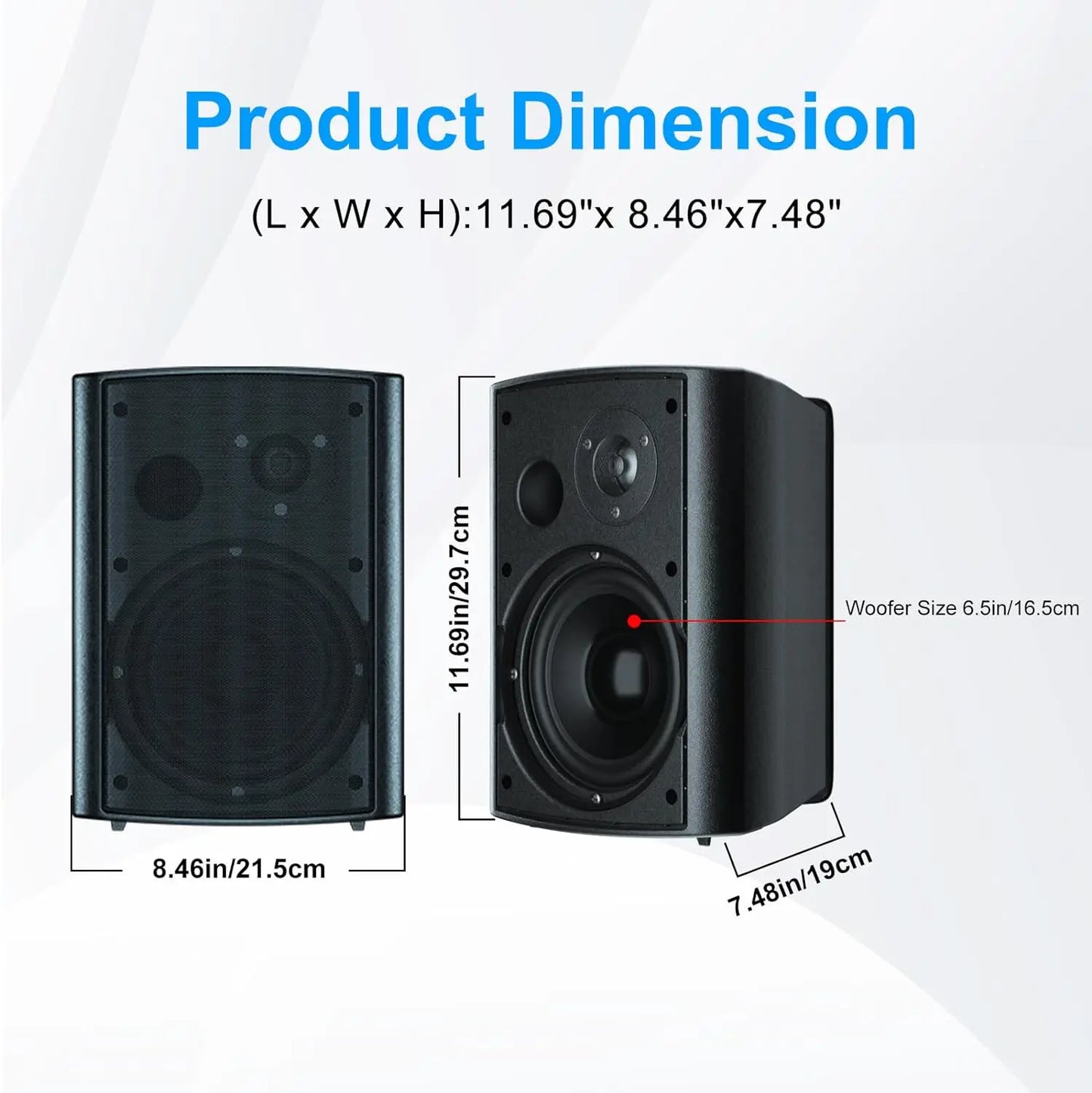 Herdio Indoor Outdoor Bluetooth Speakers Wall Mount 2 Pack