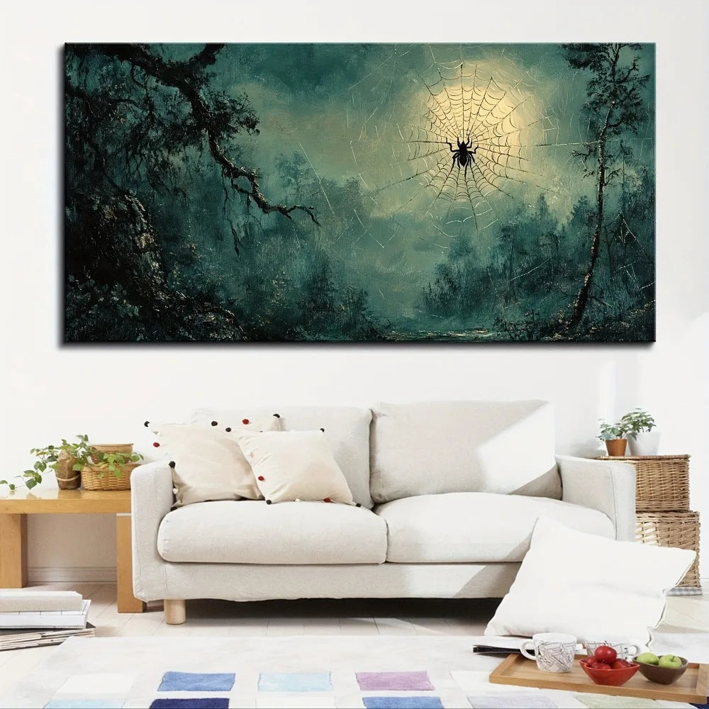 Hign-concerned Halloween Horror Forest Spider Wood Frame