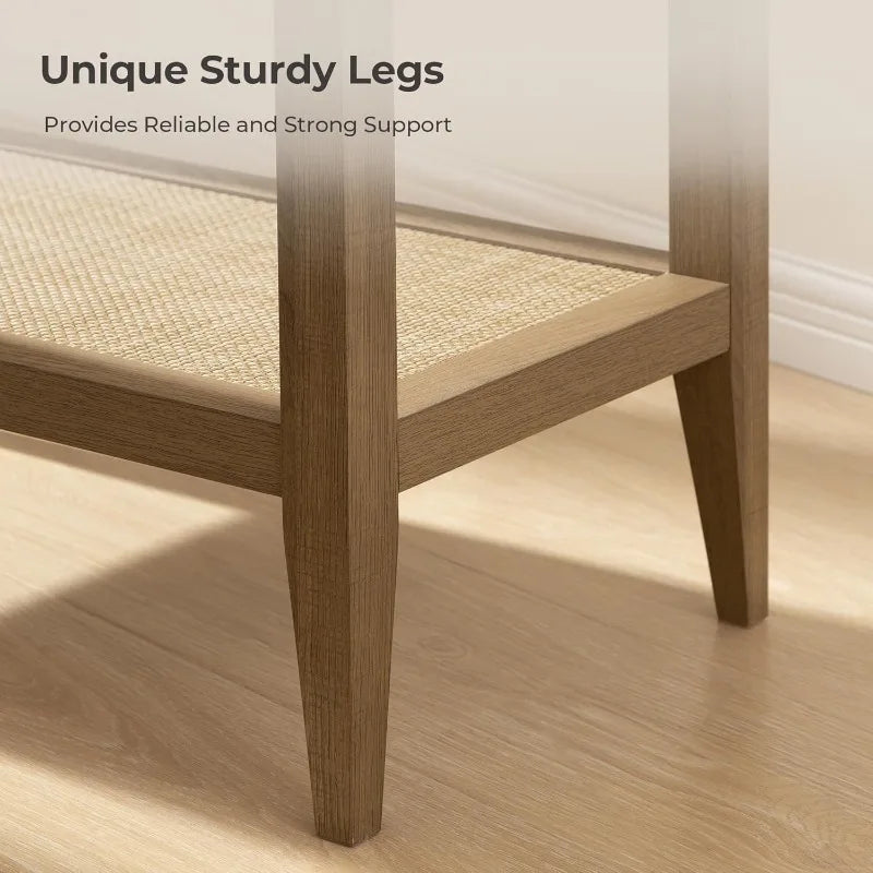 Hign-concerned Rattan Nightstands Set 2 Bedside Tables