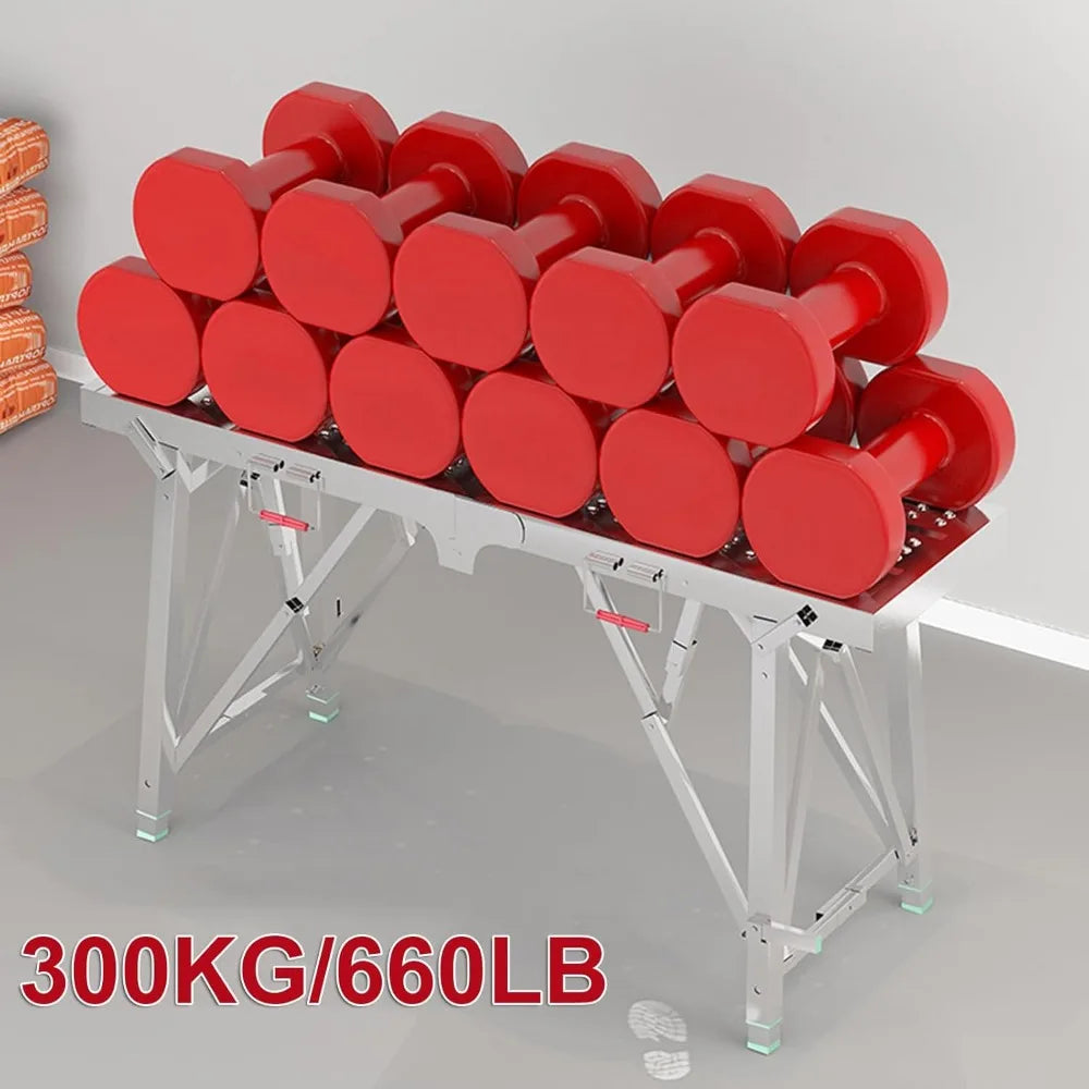 Aluminum Portable Scaffolding Platform Adjustable Height Folding Work Platform