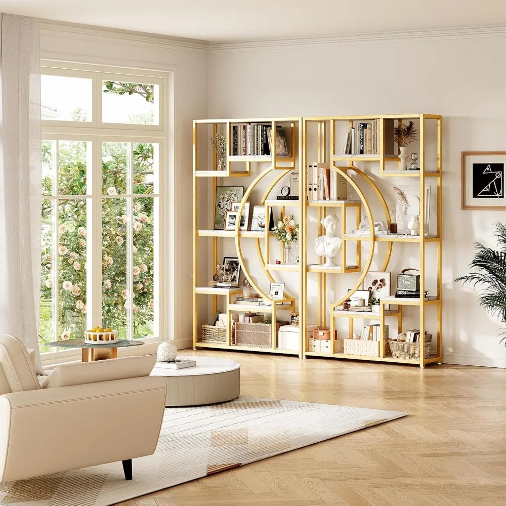 Hign-concerned 5 Tier Industrial Farmhouse Bookshelf