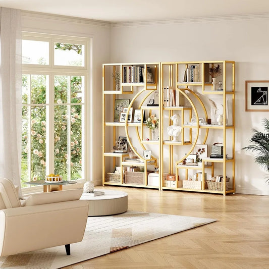 Hign-concerned 5 Tier Industrial Farmhouse Bookshelf