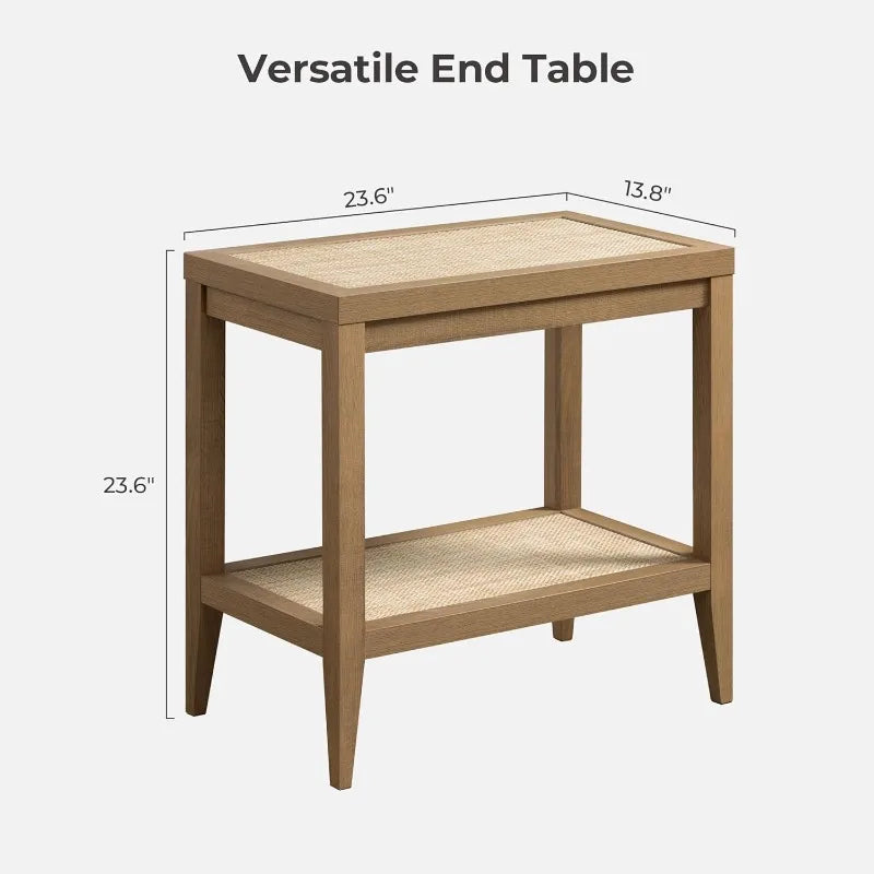Hign-concerned Rattan Nightstands Set 2 Bedside Tables