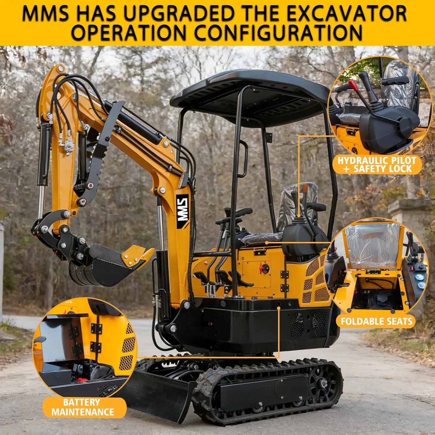 MMS MS15P Mini Excavator 13.5HP Briggs And Stratton Engine