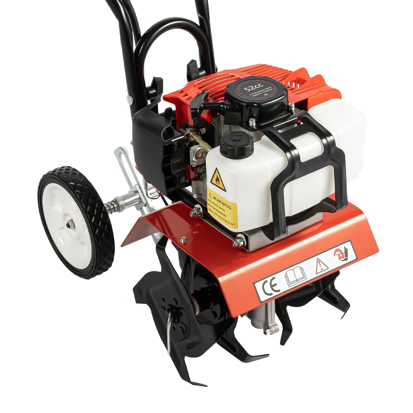 52cc Garden Tiller Petrol Engine 1700W Cultivator Rotovator