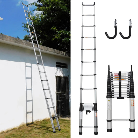 BRIEFNESS Aluminium Telescopic Ladder With Detachable Hooks