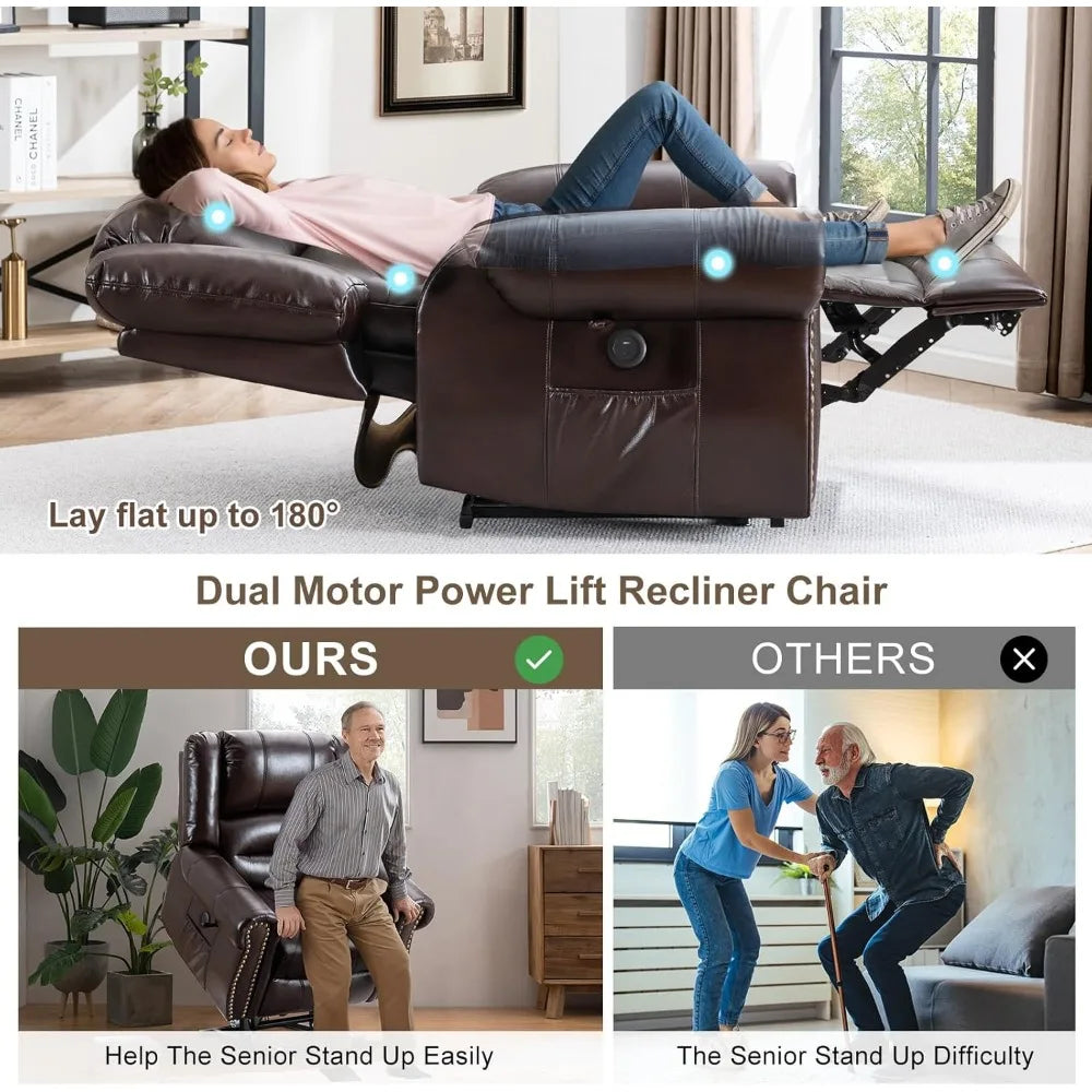 Okin Dual Motor Lay Flat Lift Chair With Massage And Heat