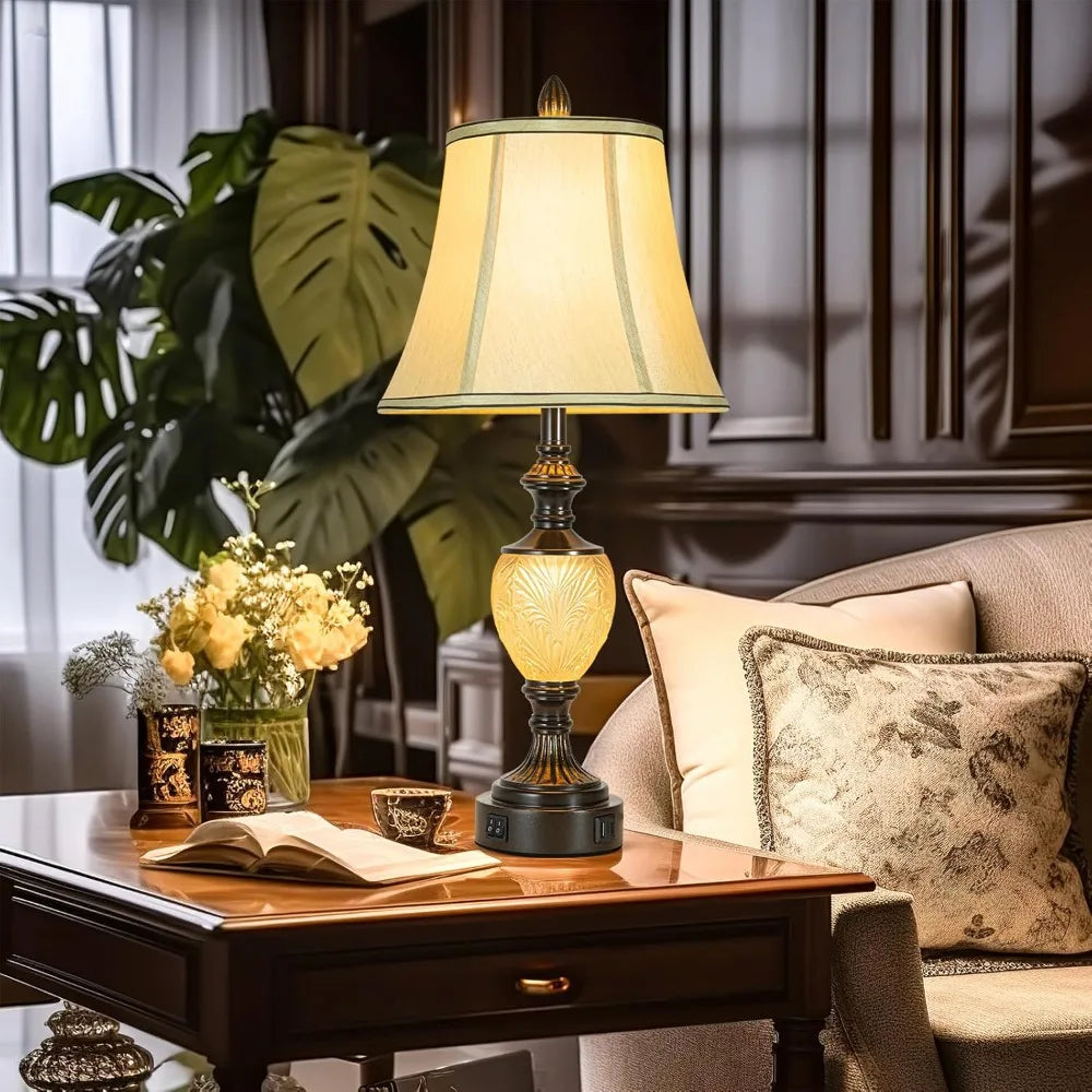 Hign-concerned Vintage Table Lamps Set of 2 With USB