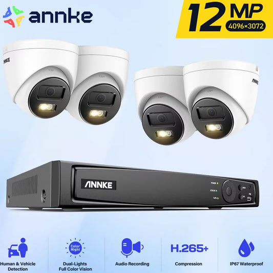 ANNKE 12MP Dual Light Security Kit 2 Or 4 Camera 8CH NVR