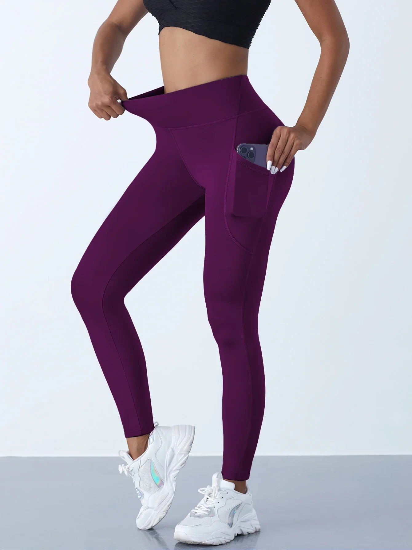 CN High Waist Push Up Yoga Leggings With Side Pockets